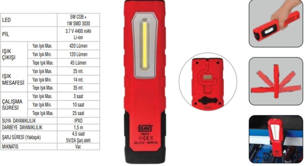 G6814 ŞARJLI LED LAMBA