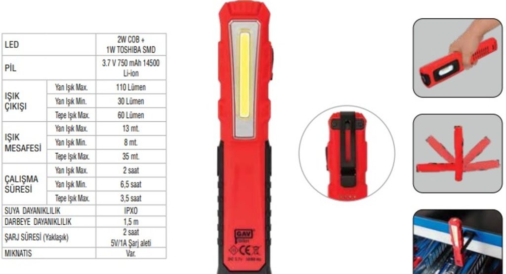 G6851 ŞARJLI LED LAMBA
